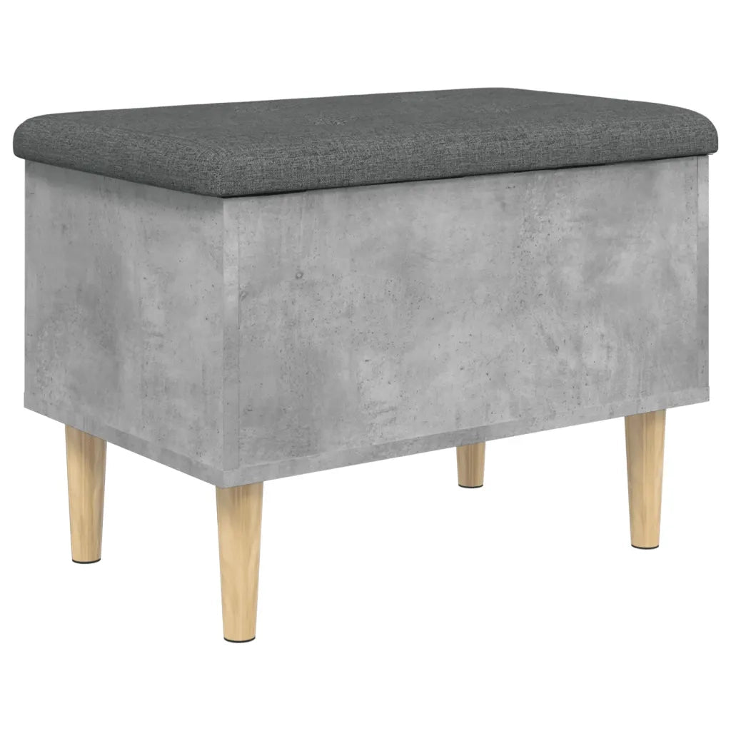 Panca Portaoggetti-Sgabello-Panca con Contenitore Grigio Cemento 62x42x46 cm Legno Multistrato
