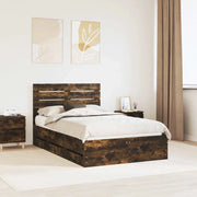 Struttura del letto con cassetto Rovere fumé 135 x 190 cm