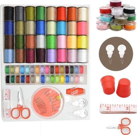 Set di cucito con 64 colori inclusi accessori per cucito e attrezzi da cucito - Per viaggiare