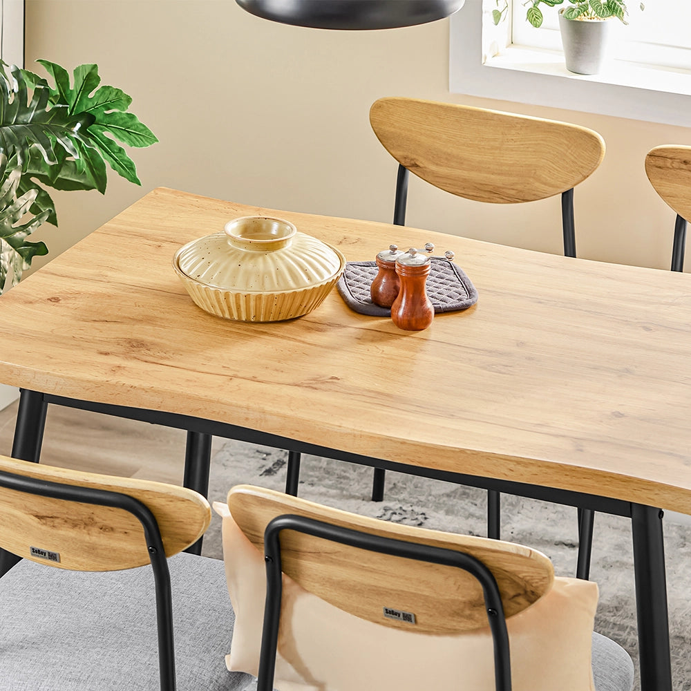 SoBuy Set Tavolo da Pranzo 5 Pezzi con 4 Sedie Comode, Tavolo da Cucina Compatto per Piccoli Spazi, Tavolo con Sedie Ideale per Sala da Cucina, Pranzo, Soggiorno, Balcone e Arredo Esterno OGT52-N