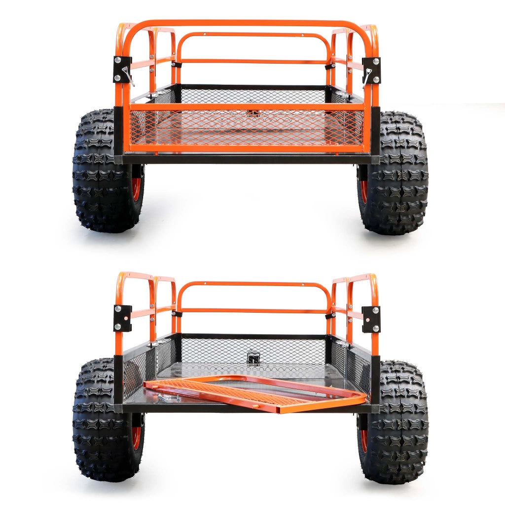 Rimorchio ribaltabile per trattorino 680kg 216x122x76,2 cm, con laterali rimovibili