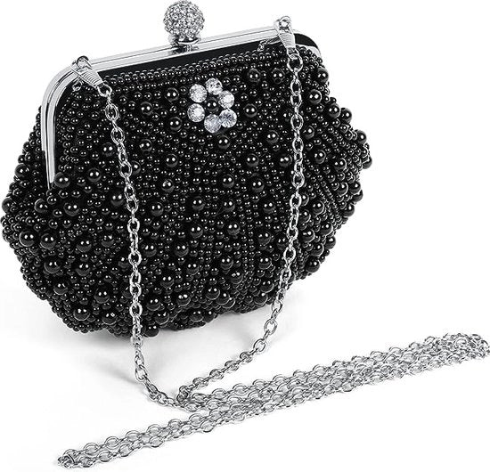 Borsa da sera per donna, perle, clutch, matrimonio, clutch, borsa, perle, borsa a spalla