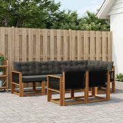 Set di divani da esterno 7 pz Naturale e Nero 3382016