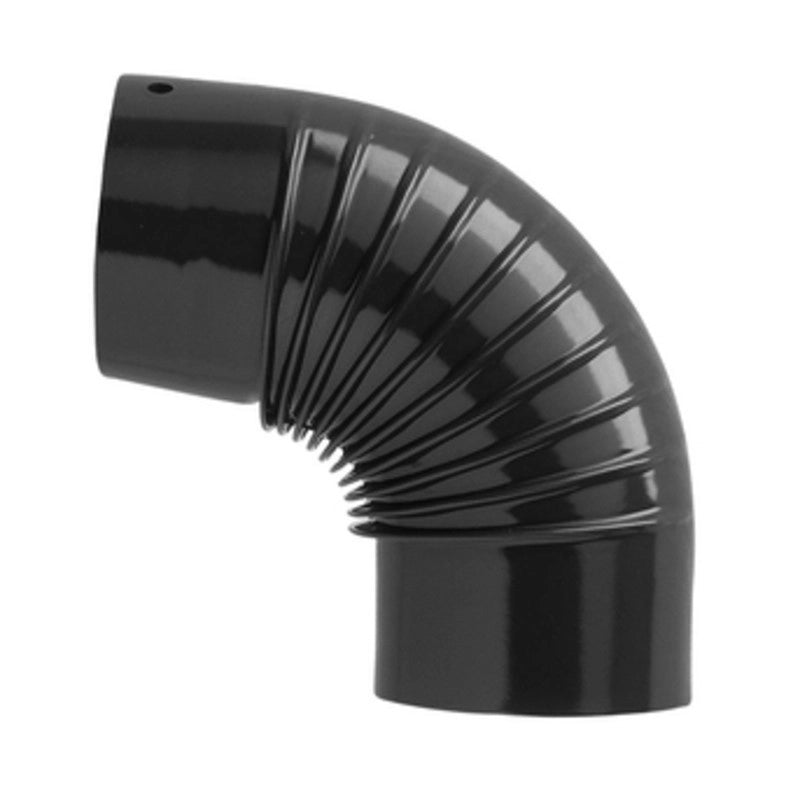GOMITO PER STUFA 90 D 15 CM NERO OPACO- 1,0 pz