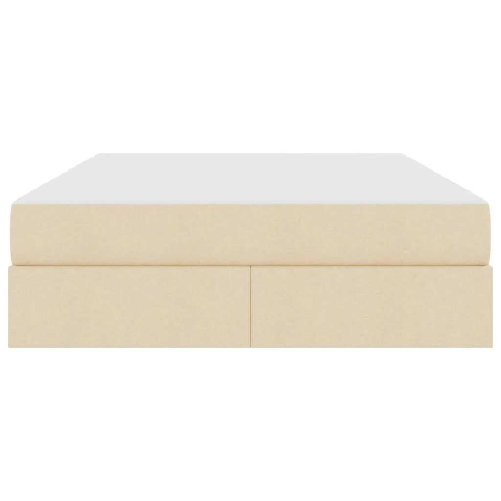 Letto con contenitore e materasso Crema 140 x 200 cm Poliestere