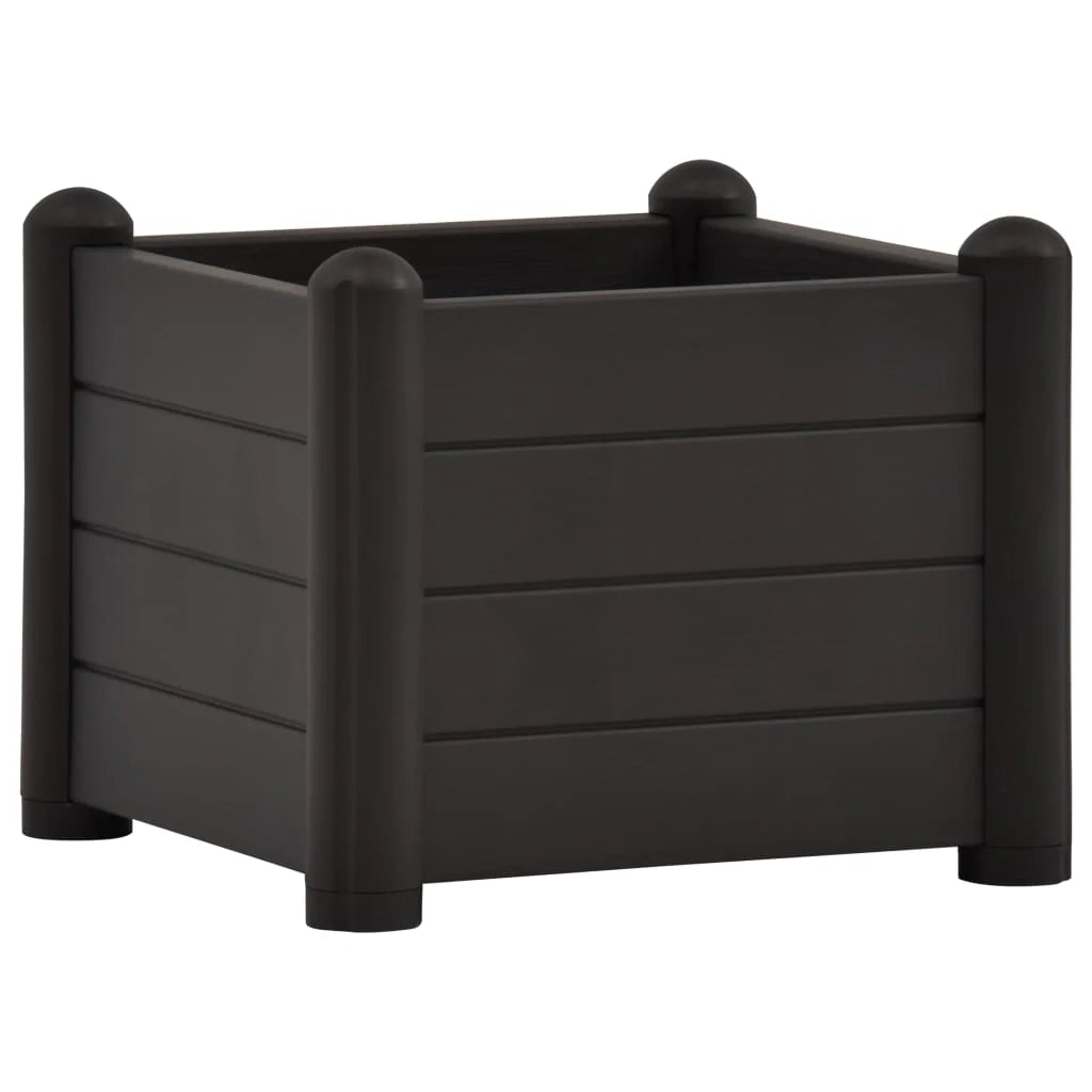 Fioriera rialzata piante fiori giardino PP 43 x 43 x 35 cm antracite 02_0001223