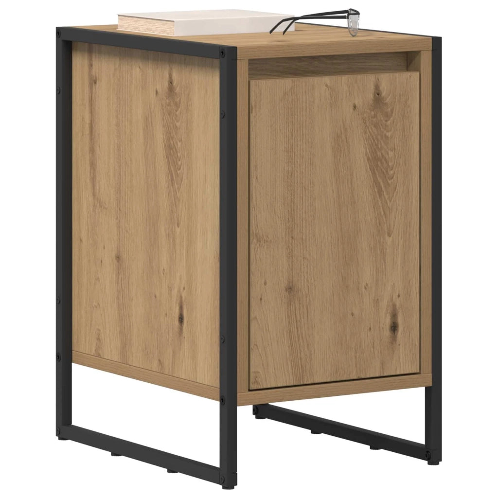 Comodino 2 pz-Set di 2 Tavolino da notte Rovere Artigianale 39,5 x 30 x 50 cm 569102