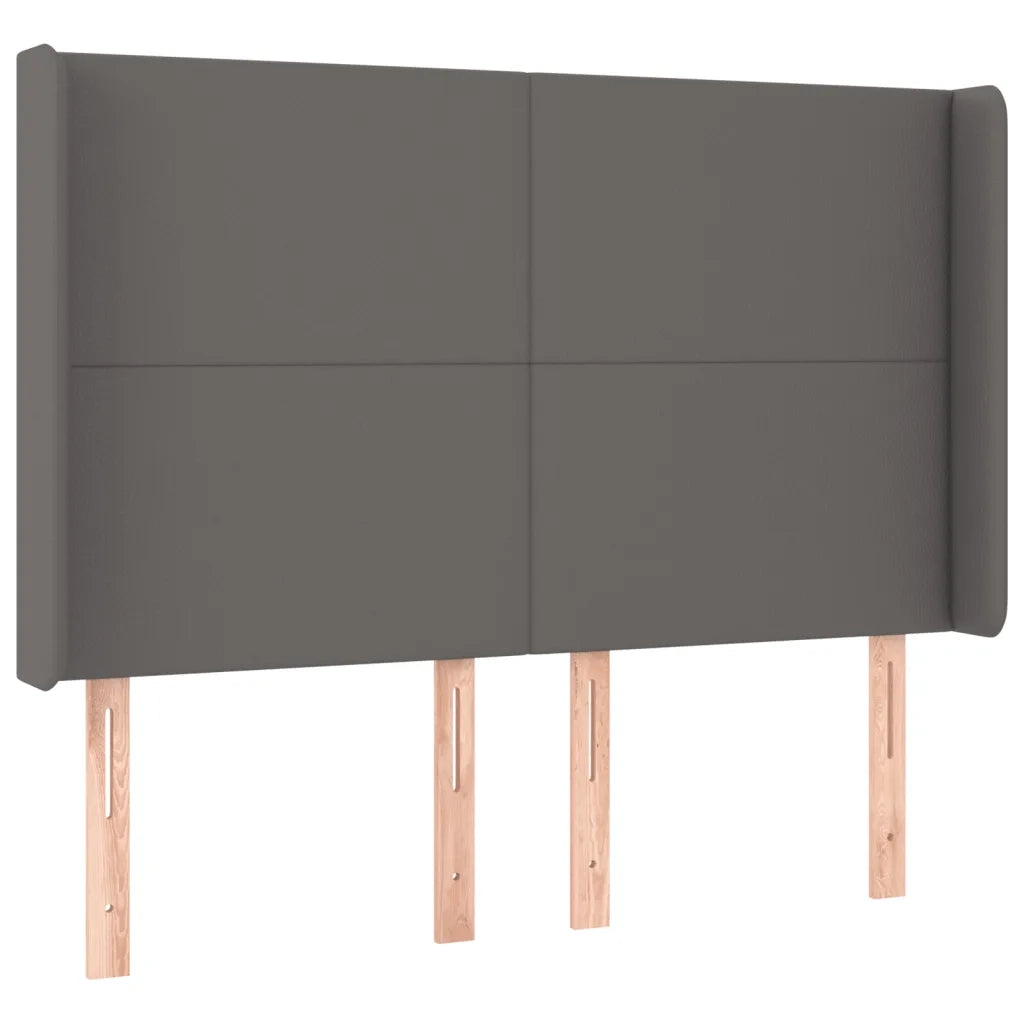 Testiera a LED Grigio 147x16x118/128cm in Similpelle