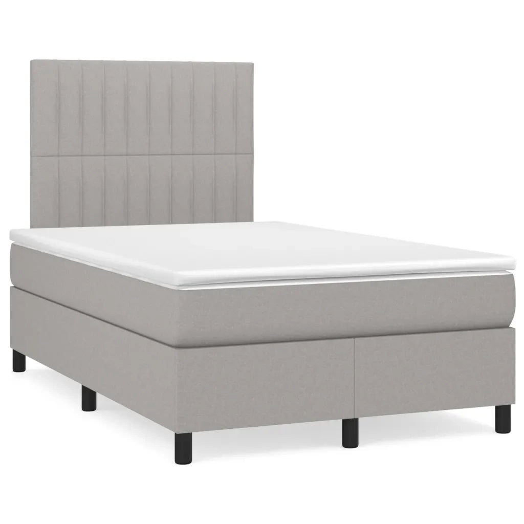 Giroletto a Molle con Materasso Grigio Chiaro 120x200cm Tessuto 3141921