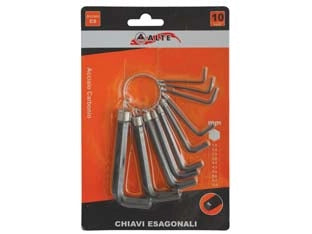 CHIAVI MASCHIO ESAGONALI IN SERIE 10 PEZZI - 5 blister ALTE