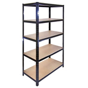 10 Scaffali in Acciaio Senza Bulloni T-Rax Neri Larghi 90cm per Magazzino e Box