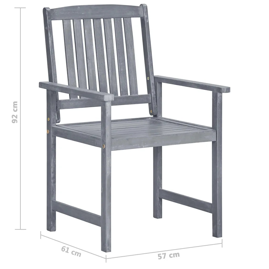 Sedie da Giardino con Cuscini 8 pz in Massello di Acacia Grigie 3078226