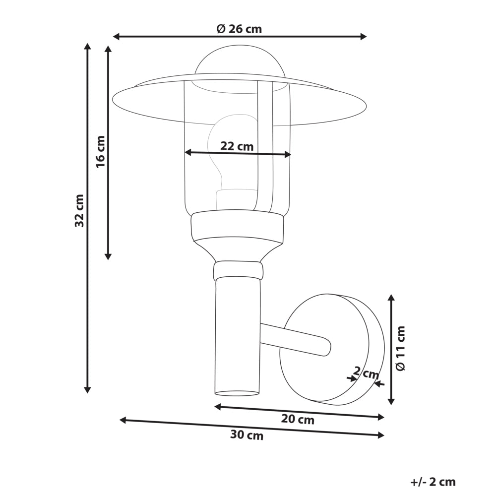 Lampada da parete per esterni Lampada a stelo nera Metallo alluminio vetro opaco Design moderno Giardino Patio
