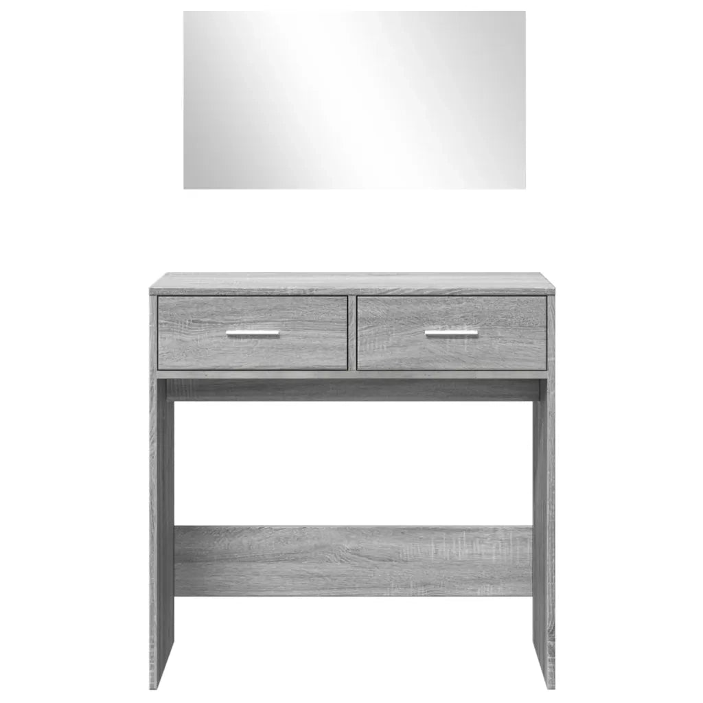 Toeletta | Tavolo da Trucco con Specchio Grigio Sonoma 80x39x80 cm