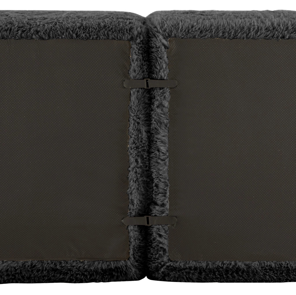 Divano modulare 4 posti senza telaio 378x104x73 cm in tessuto plush nero