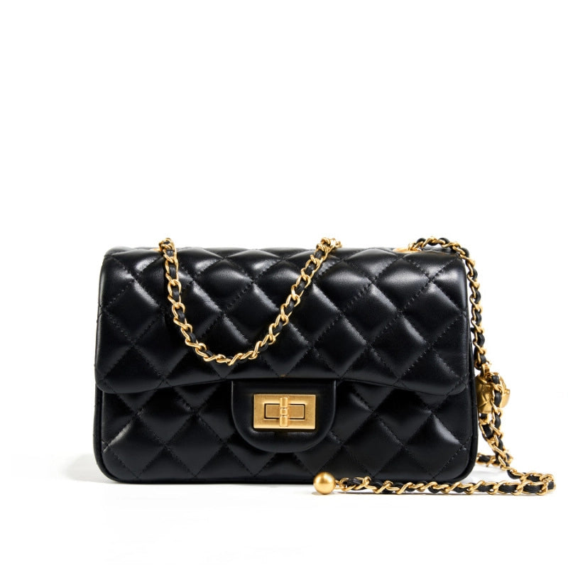 Borsa a tracolla piccola da donna in vera pelle, modello Hobo, colore nero