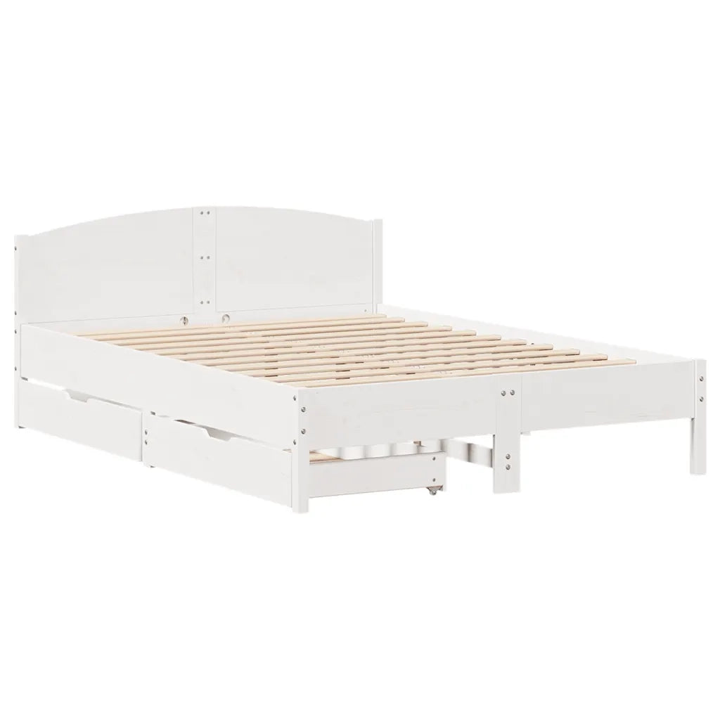 vidaXL Letto senza Materasso Bianco 135x190 cm Legno Massello di Pino