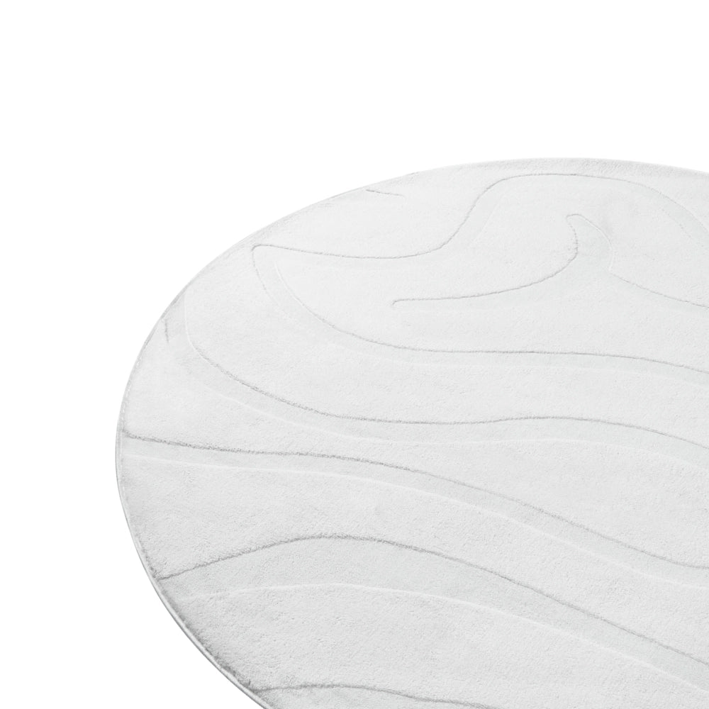 Tappeto da salotto jacquard 160 cm a pelo corto bianco sporco Stile Moderno