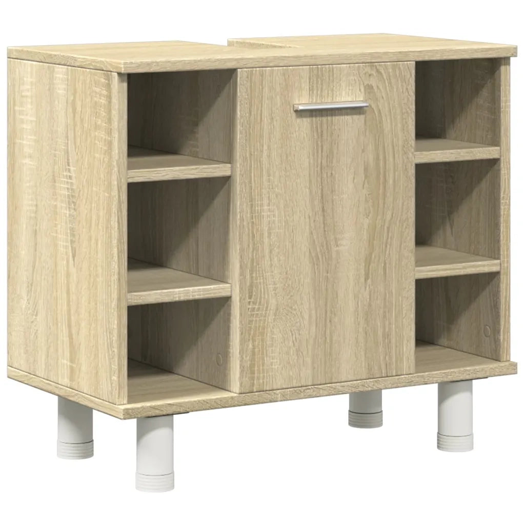 Set Mobili da Bagno 3 pz Rovere Sonoma in Legno Multistrato 3324976