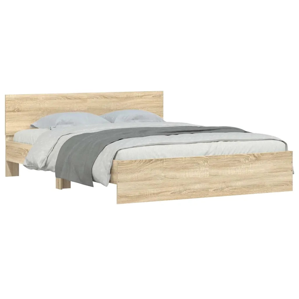 Giroletto con Testiera-Struttura Letto con testiera Rovere Sonoma 150x200 cm