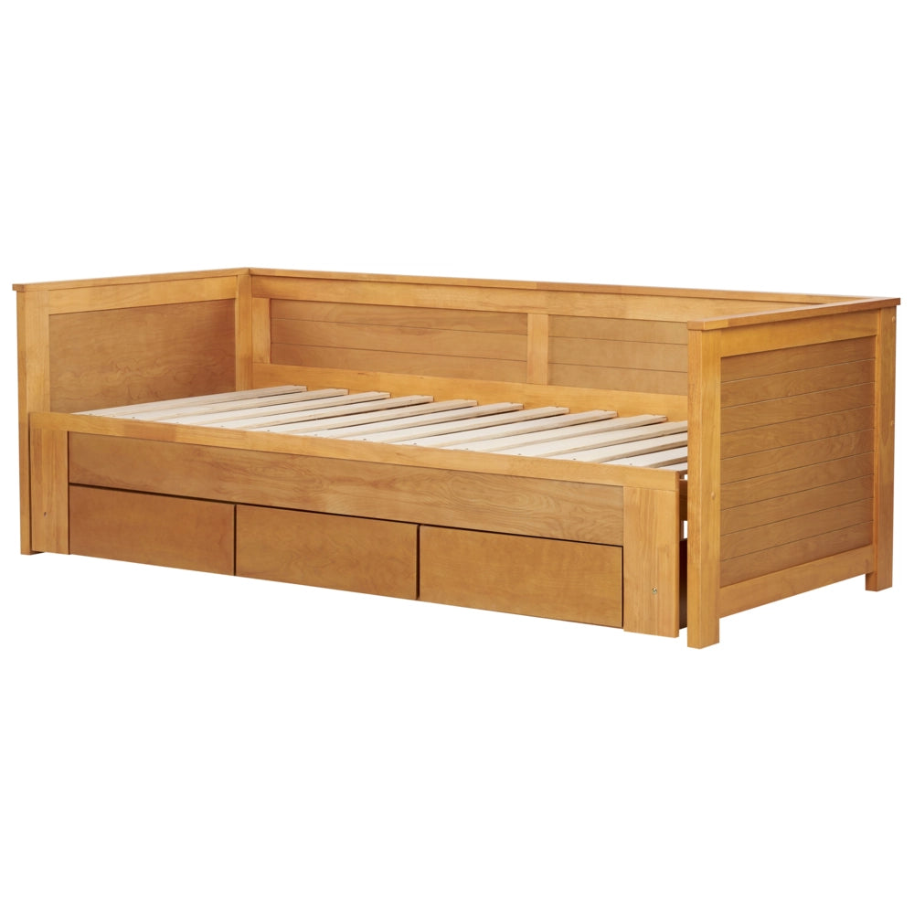 Letto singolo in legno MDF 3 Cassetti a Doghe con contenitore 90/180 x 200 cm cameretta ospiti