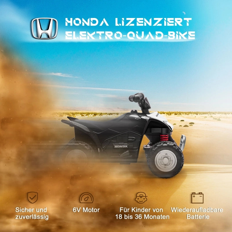 Quad elettrico per bambini, velocit¨¤ massima 2,8 km/h, fari a LED, per bambini da 1,5 a 3 anni, colore nero, dimensioni: 65,5 x 38,5 x 43,5 cm.