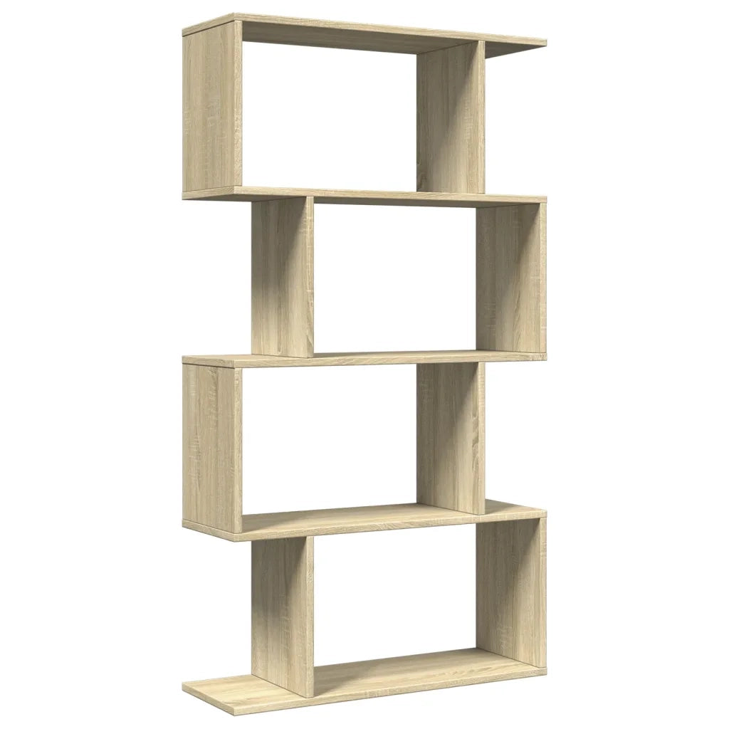 Libreria Divisorio 4 Ripiani-Scaffale per Libri-Mobile di Stoccaggio Sonoma 70x24x129 cm in Truciolato