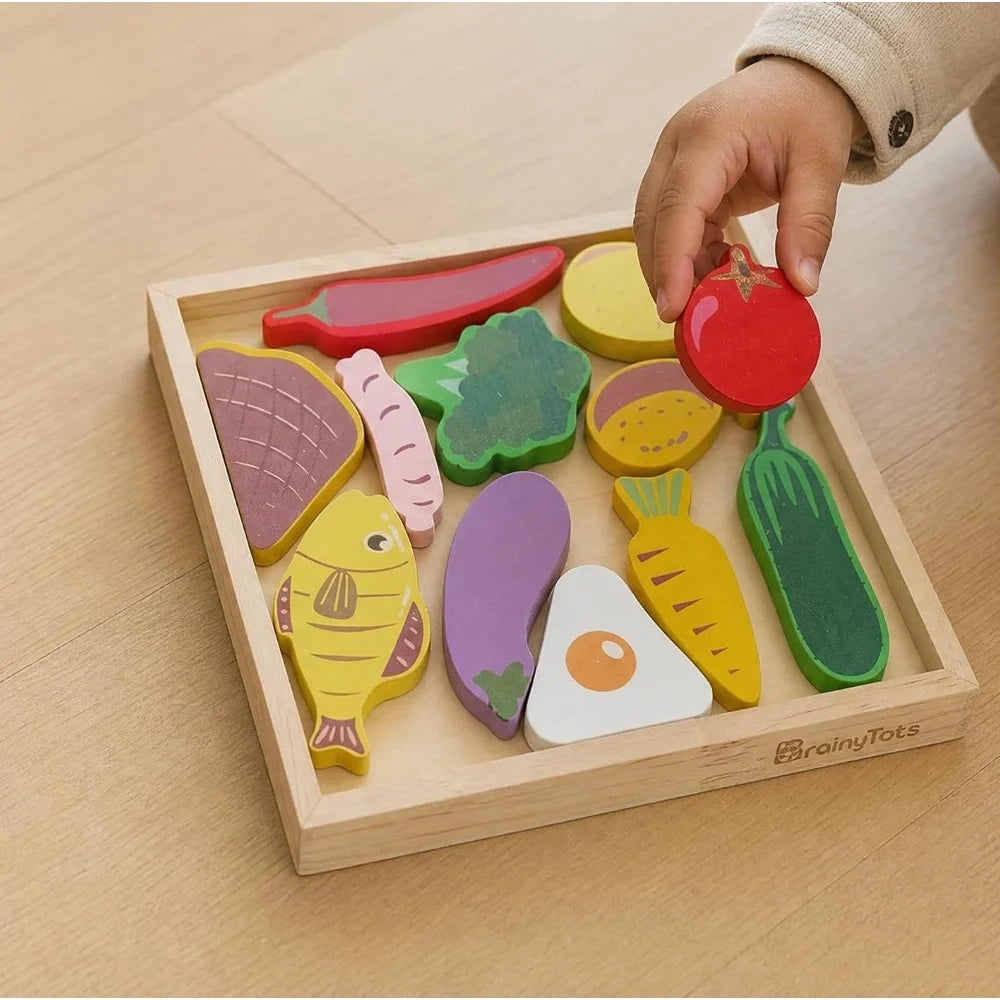 Trade Shop - Puzzle 3d A Incastro In Legno Forma Verdure Per Bambini Gioco Da Tavolo Educativo 07940 -