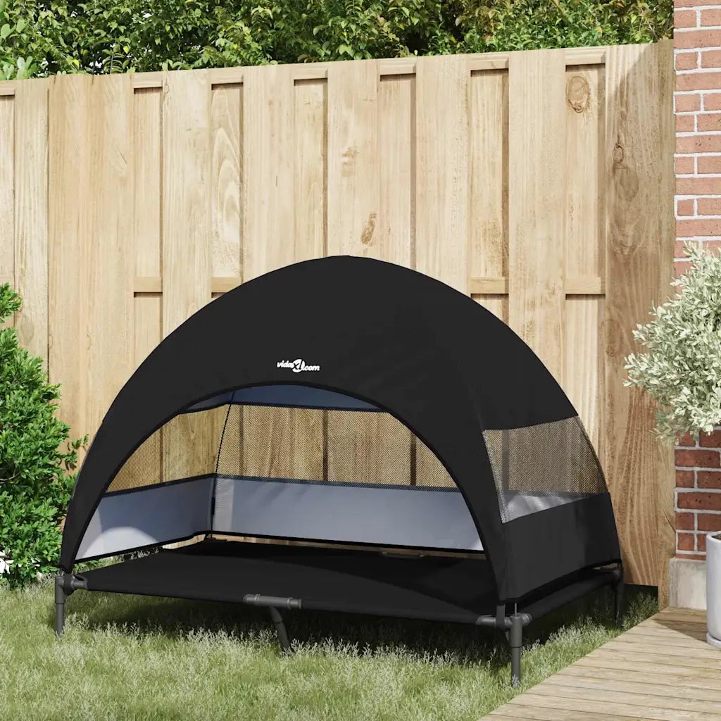 Letto per Cani Elevato Nero 127 x 81 x 108 cm Tessuto e acciaio 42008221