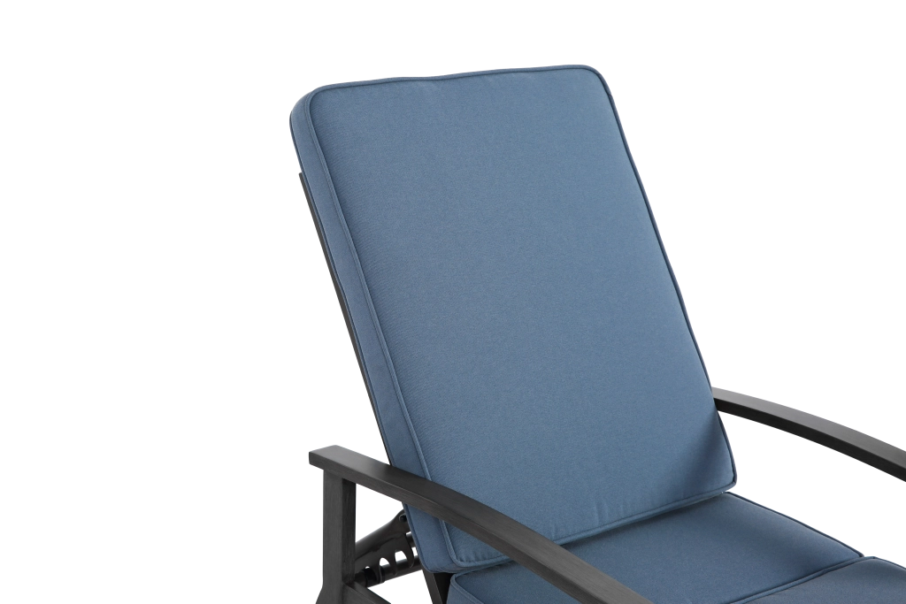 Chaise Longue da Esterno ¨C MINIMAL ¨C Alluminio, Cuscino Blu, Reclinabile