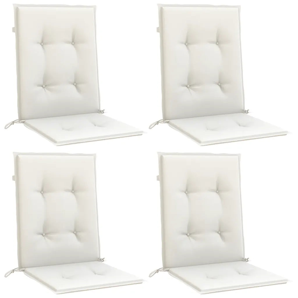 Cuscini Sedia Schiena Bassa 4 pz Crema Mélange 100x50x4 Tessuto 4002452