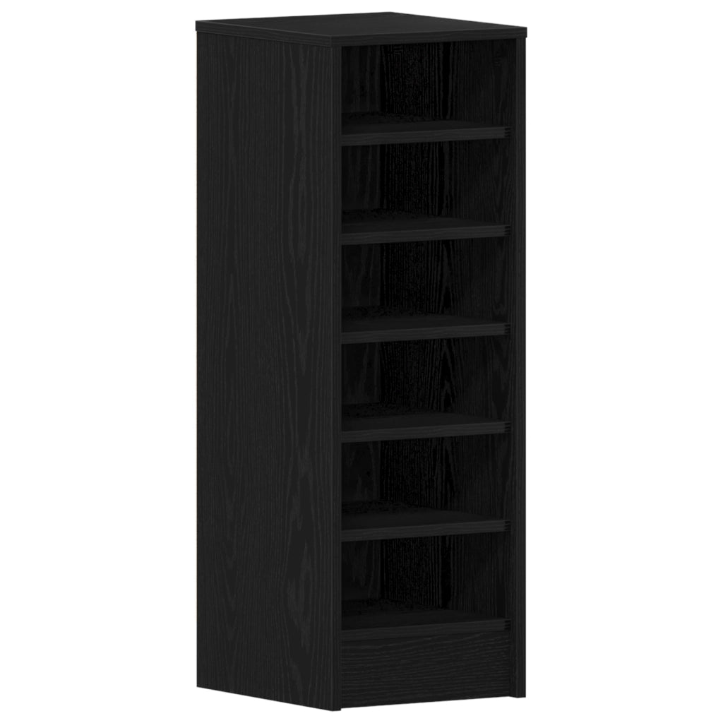 Mobile per Scarpe  Nero Rovere 31,5x35x90 cm in Legno Ingenerizzato