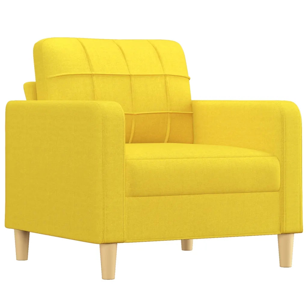 Set di Divani 3 pz con Cuscini Giallo Chiaro in Tessuto 3201263