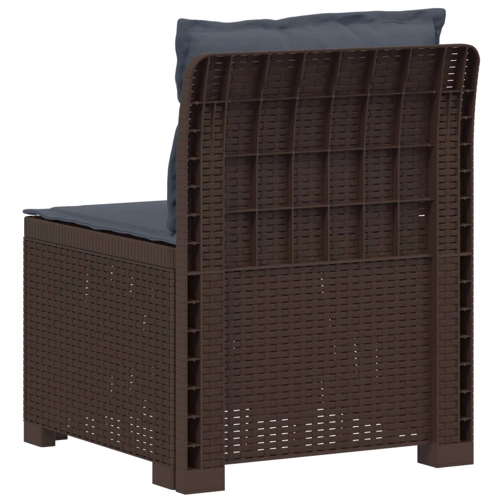 Divano da esterno-Divano da Giardino a 1 Posto con Cuscini Aspetto Rattan PP 113474
