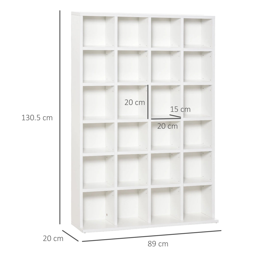 Libreria in Legno 24 Scomparti Bianco 130.5x89x20 cm
