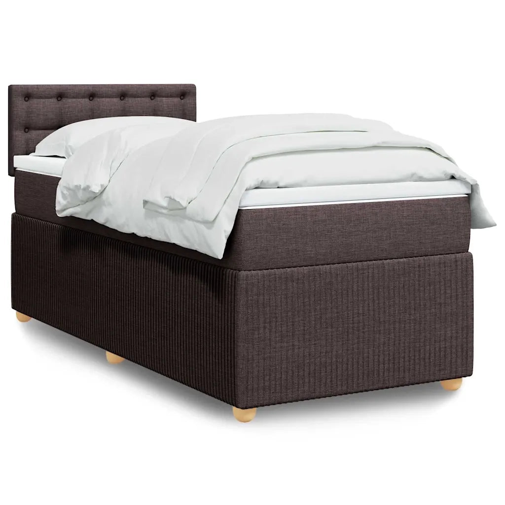 Giroletto a Molle con Materasso Marrone Scuro 90x190cm Tessuto 3287328