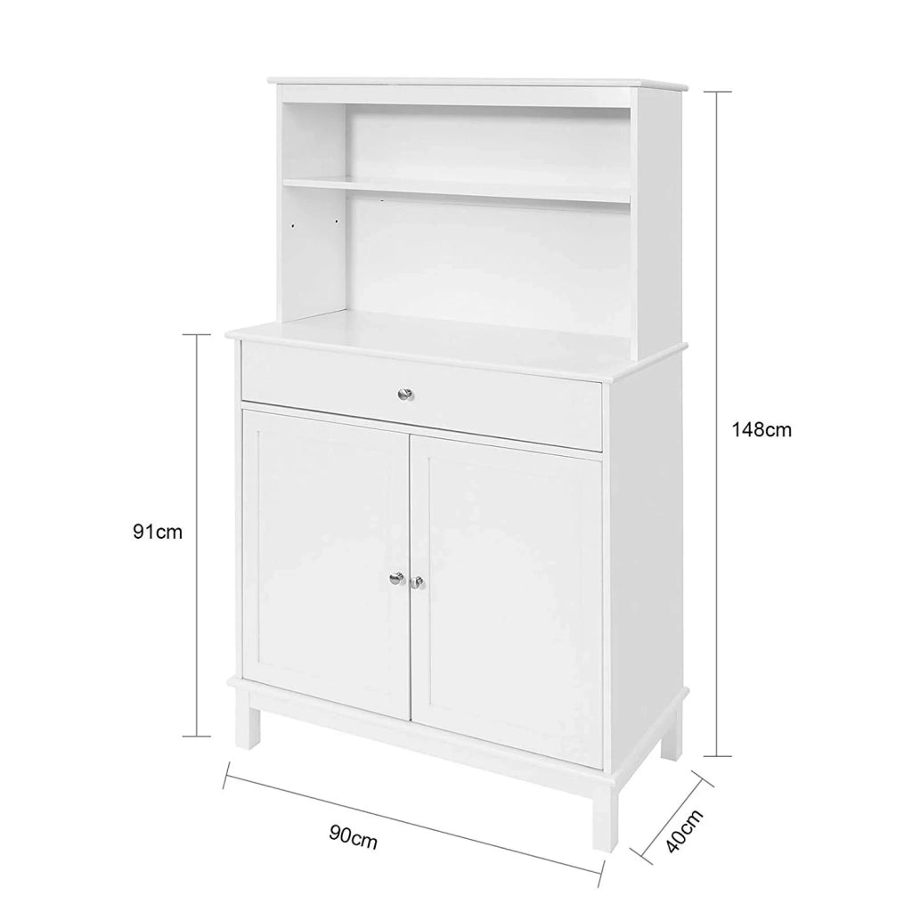 Mobile Cucina salvaspazio Credenza con vetrina Bianco L90*P40*A148 cm, FSB26-W