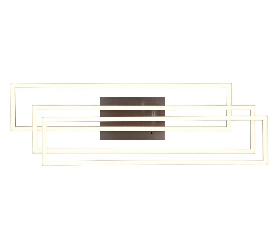 Plafoniera LED, metallo, nichel opaco, 66x10x60 cm, Corso