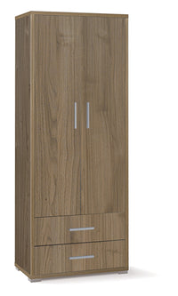 Armadio 2 Ante 2 Cassetti 71x182x41 cm Noce Stelvio