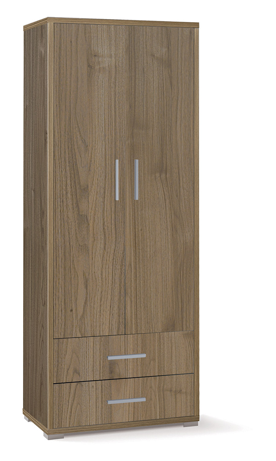 Armadio 2 Ante 2 Cassetti 71x182x41 cm Noce Stelvio