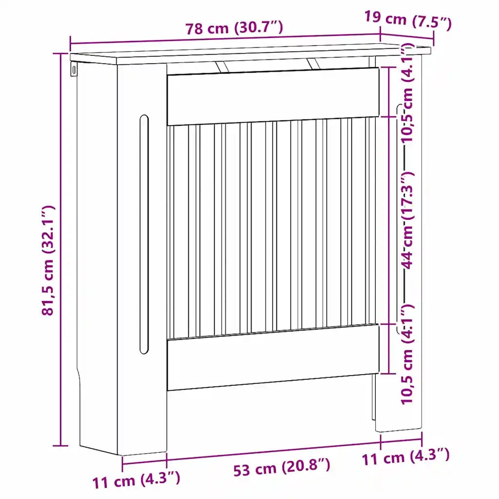 Copertura per radiatori Grigio Sonoma 78 x 19 x 81,5 cm CFW8972538