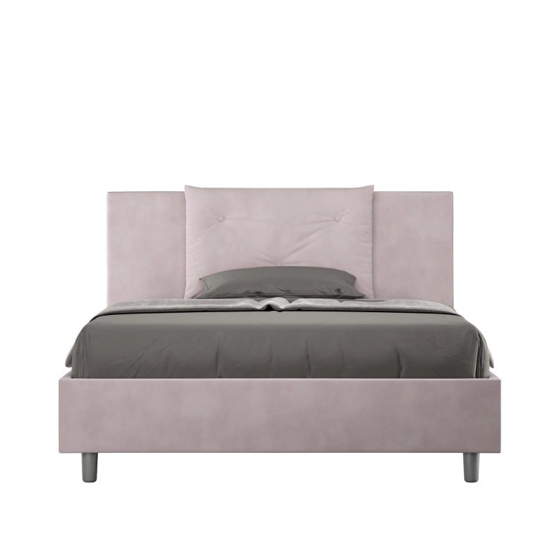 Letto imbottito Matrimoniale francese 140x200 cm Appia - Senza rete,Glicine,Microfibra