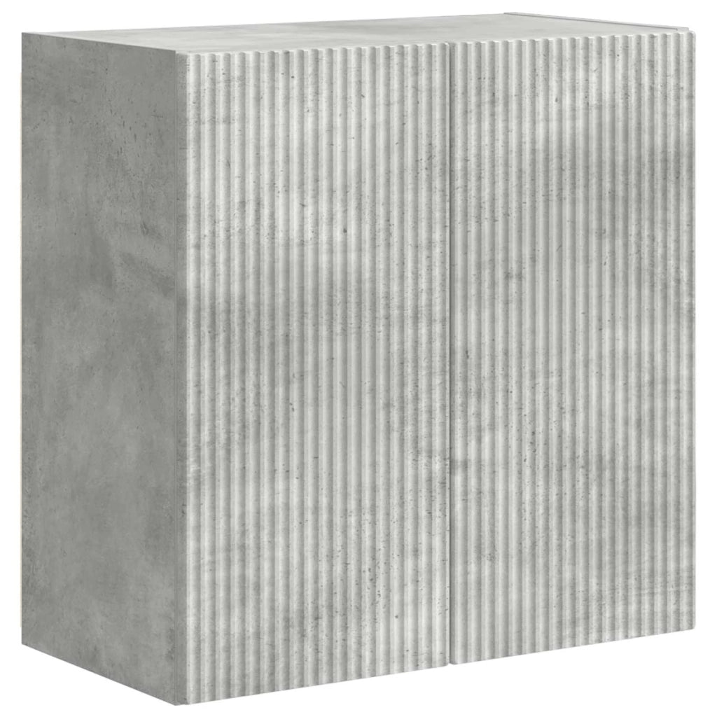 Set di Mobiletto da TV a Parete 6 pz-Credenza per TV sospesa Grigio cemento 389472