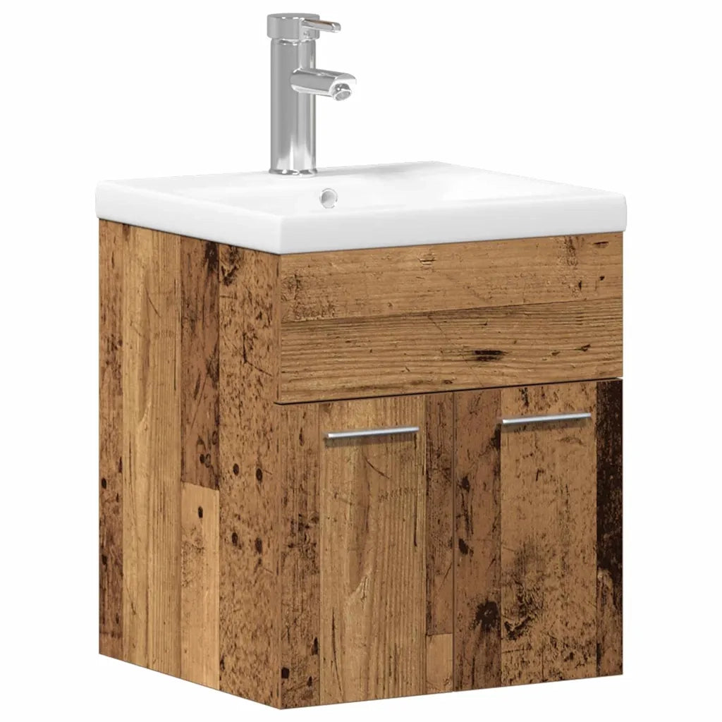 Set di mobili per il bagno con porta 3 pcs Legno vecchio 3332536