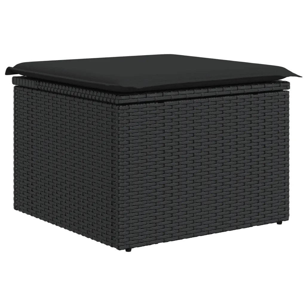 Set Divani da Giardino 10pz con Cuscini in Polyrattan Nero 3256202