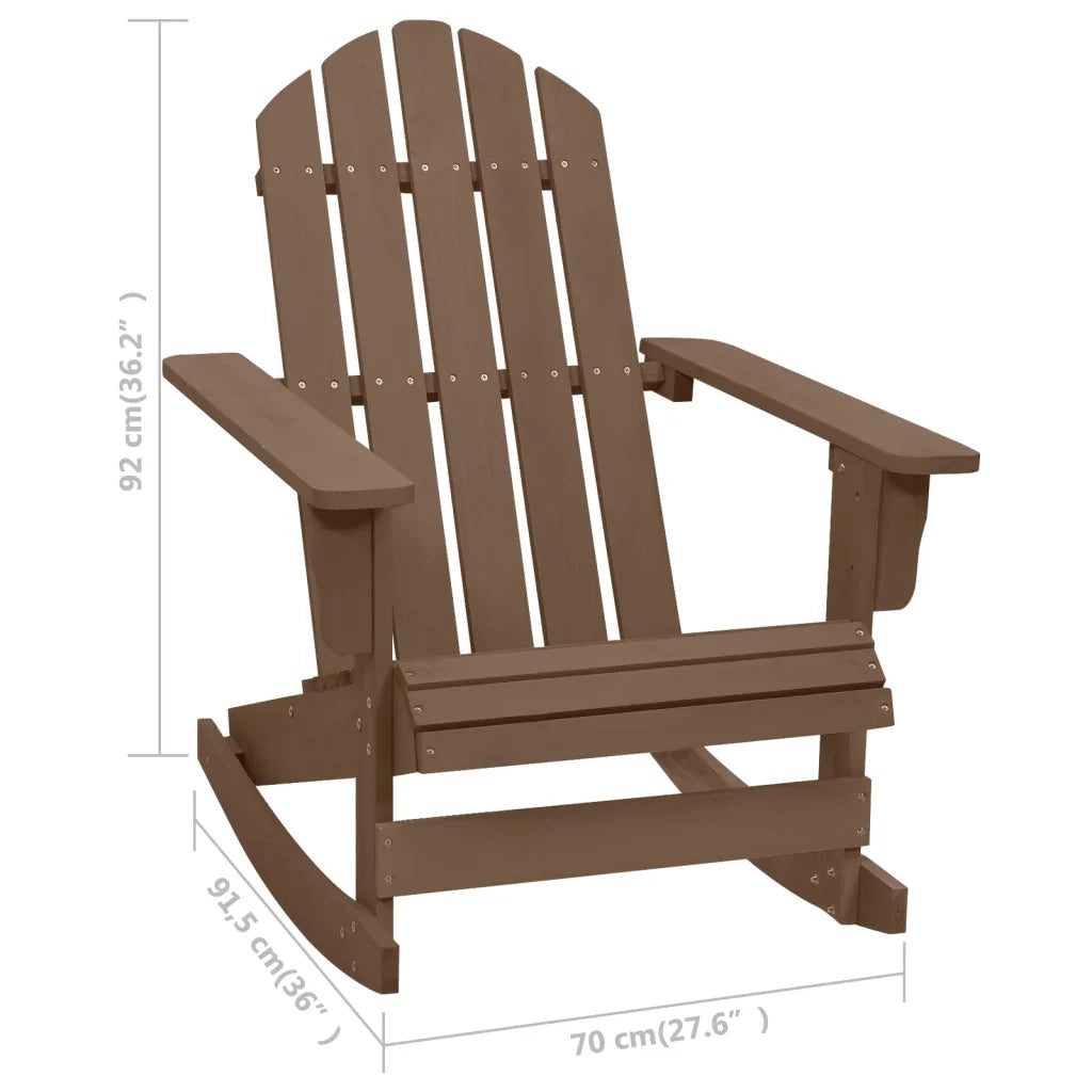 Sedia a Dondolo da Giardino in Legno Marrone