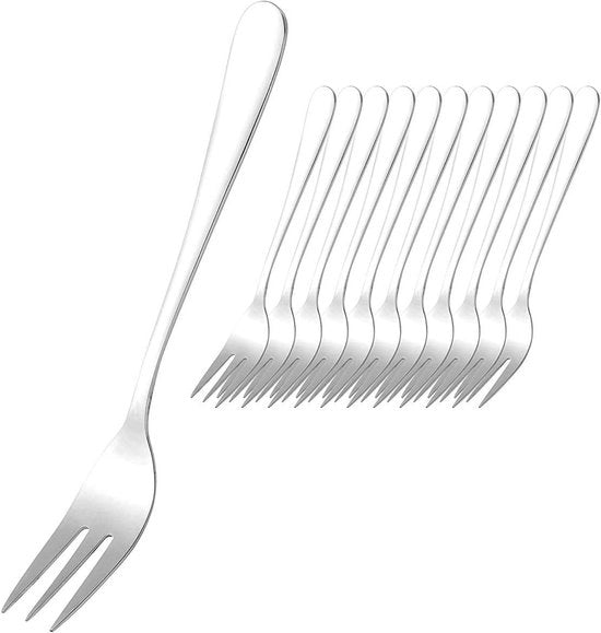Set di forchette per tartine - forchette da dessert eleganti - 6 pezzi - acciaio inox