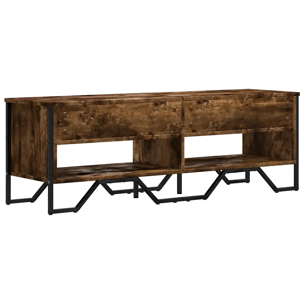 Mobile Porta TV Rovere Fumo 122x34x41 cm in Legno Multistrato