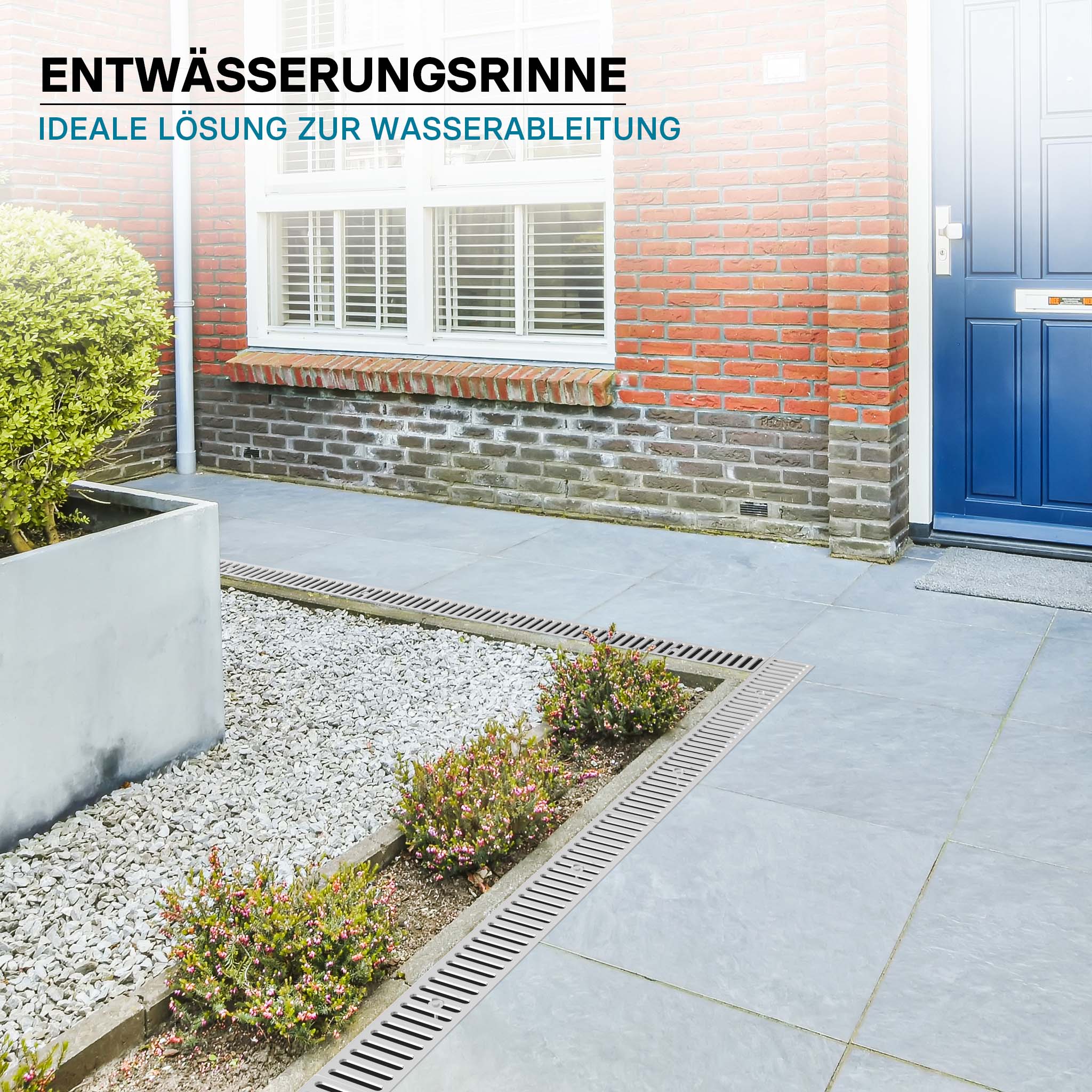 Canale di scolo 1m con griglia per scarico acqua 1,5t Canaletta di drenaggio