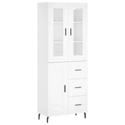 Credenza | Madia | Buffet da pranzo | Armadio da pranzo Bianca 69,5x34x180 cm in Legno Multistrato